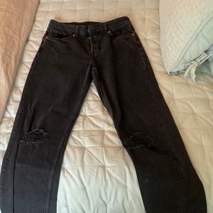H&M black button fly jeans size 2